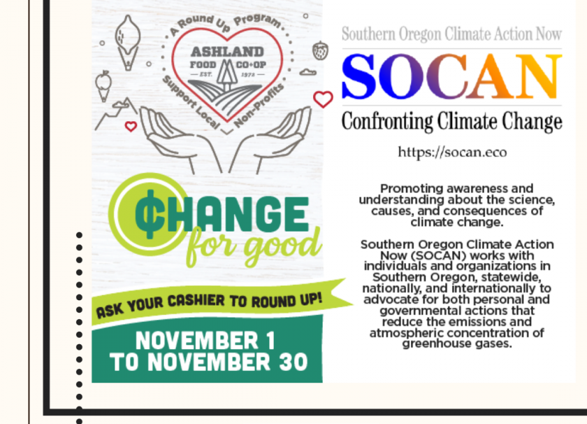 November Change For Good Partner Southern Oregon Climate Action Now November Change For Good Partner Southern Oregon Climate Action Now