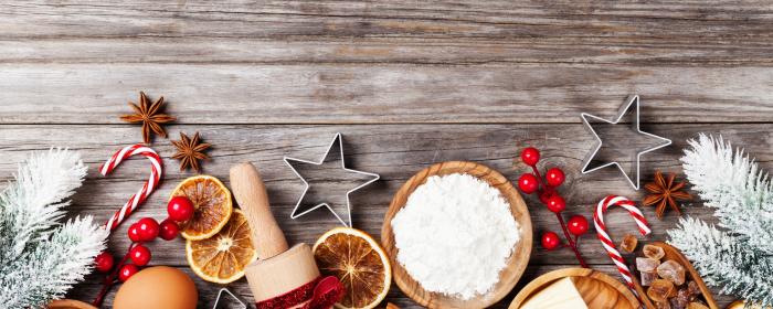 Festive holiday seasonal cookie and baking equipment and supplies to make  delicious gourmet Christmas season treats and gifts for friends and family  Stock Photo - Alamy