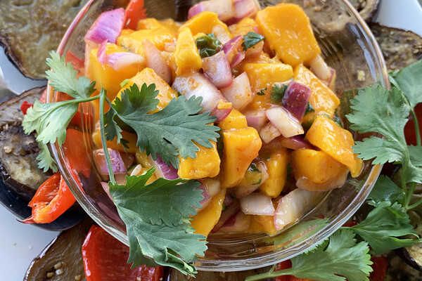 Eggplant with Mango Chutney 