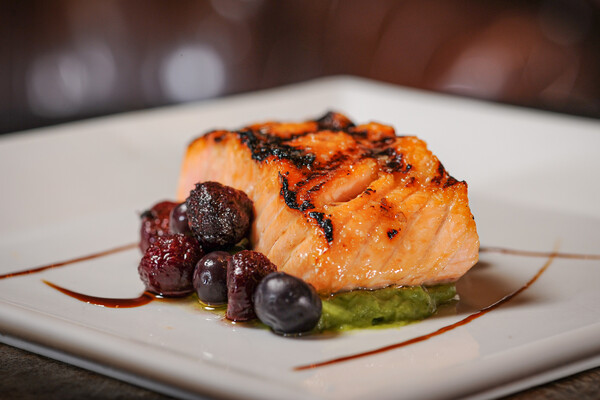 Grilled Salmon with Blueberry Salsa