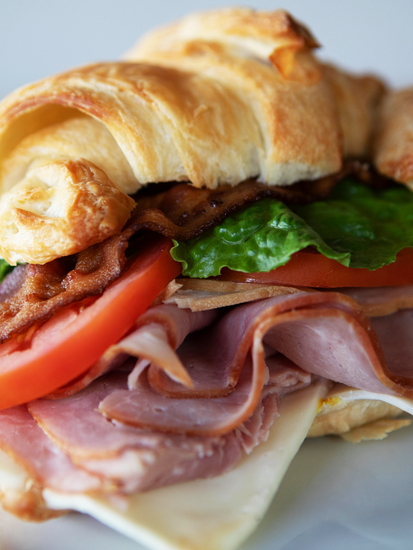 close up of a club sandwich