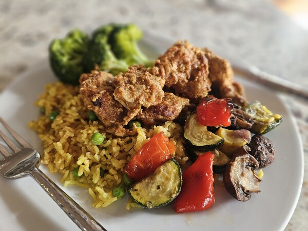 plate of food from the ashland food co-op