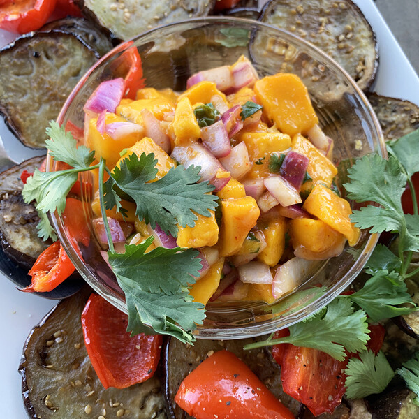Eggplant with Mango Chutney 