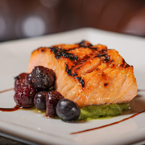 Grilled Salmon with Blueberry Salsa