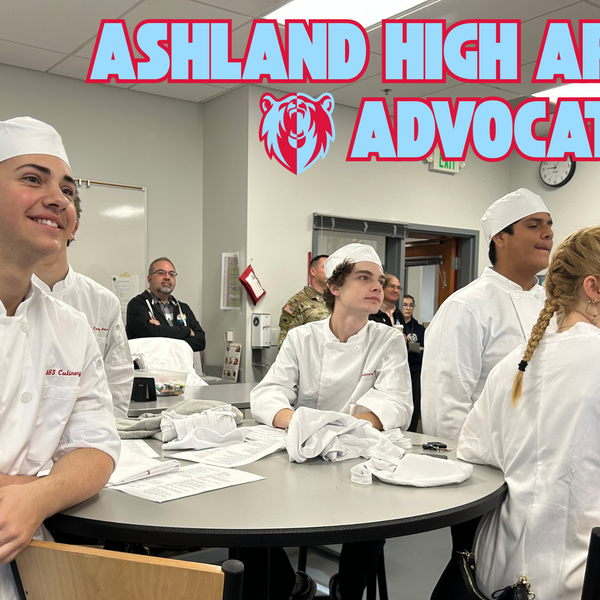 Ashland High Schoolers sit in their culinary class, awaiting a new assignment