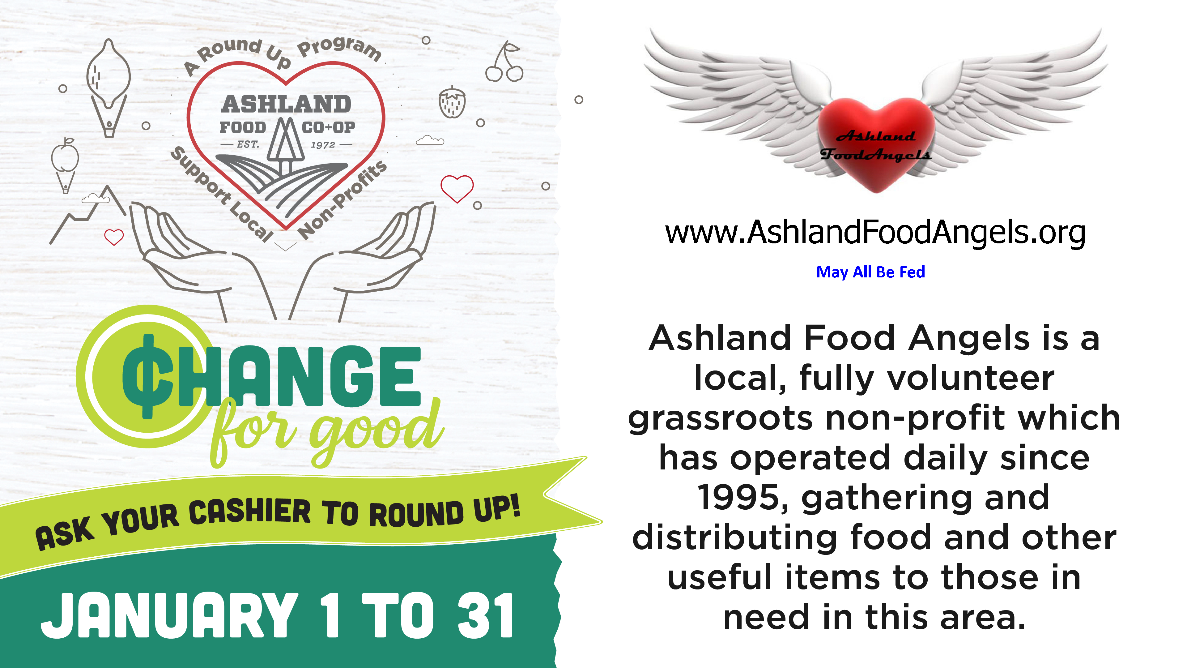 Ashland Food Angels is January 2023's Change for Good partner
