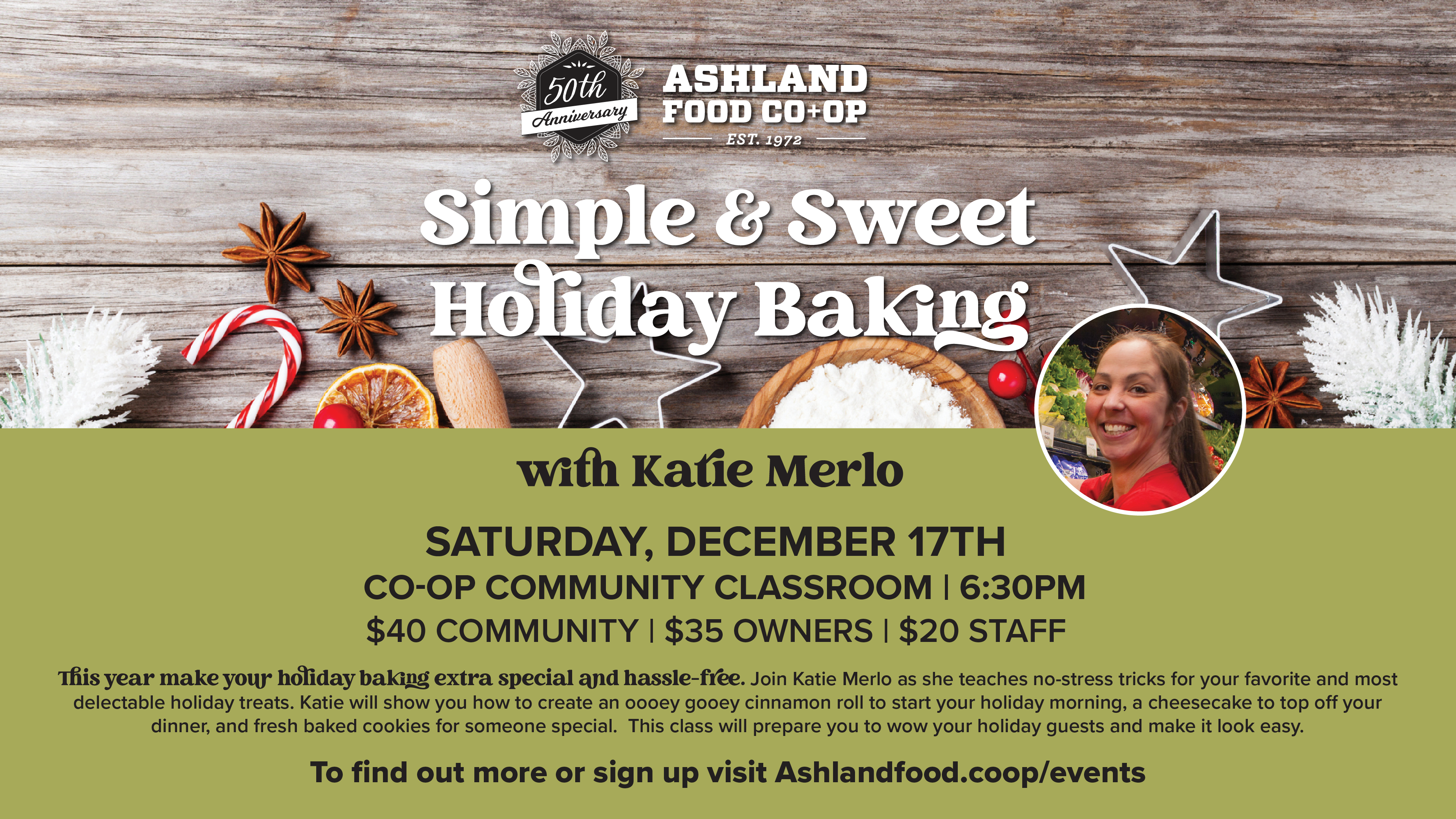 Simple and Sweet Holiday Baking Returns to the Ashland Food Co-op Community Classroom Kitchen