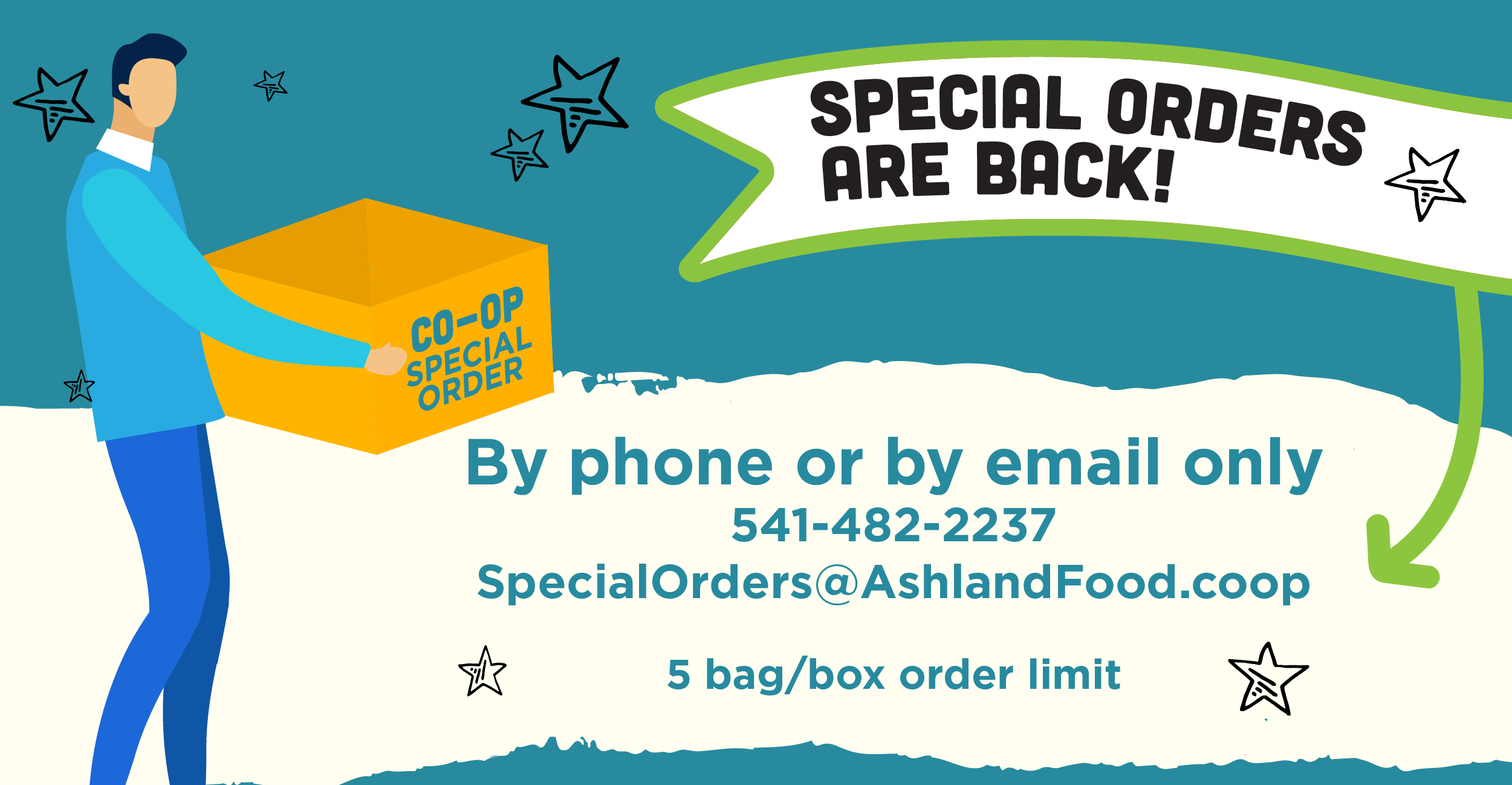 Special orders accepted